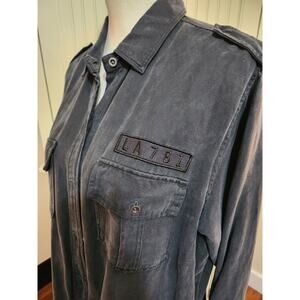 Rails Kato Charcoal Military Style Button Up Shirt Jacket, size Large